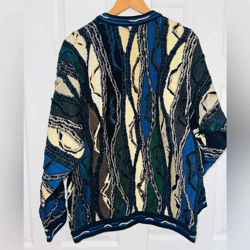 Vintage Coogi made in Australia Men’s Textured Knit 100% Cotton Sweater 90’s - Picture 6 of 6